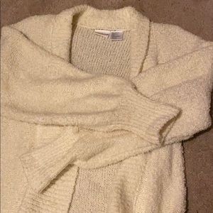 long cream cardigan